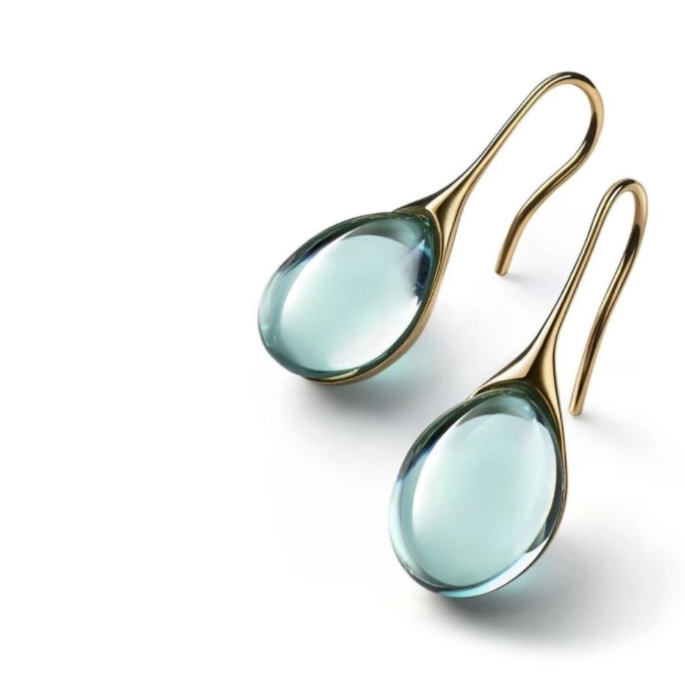 Blue Stone Drop Earrings
